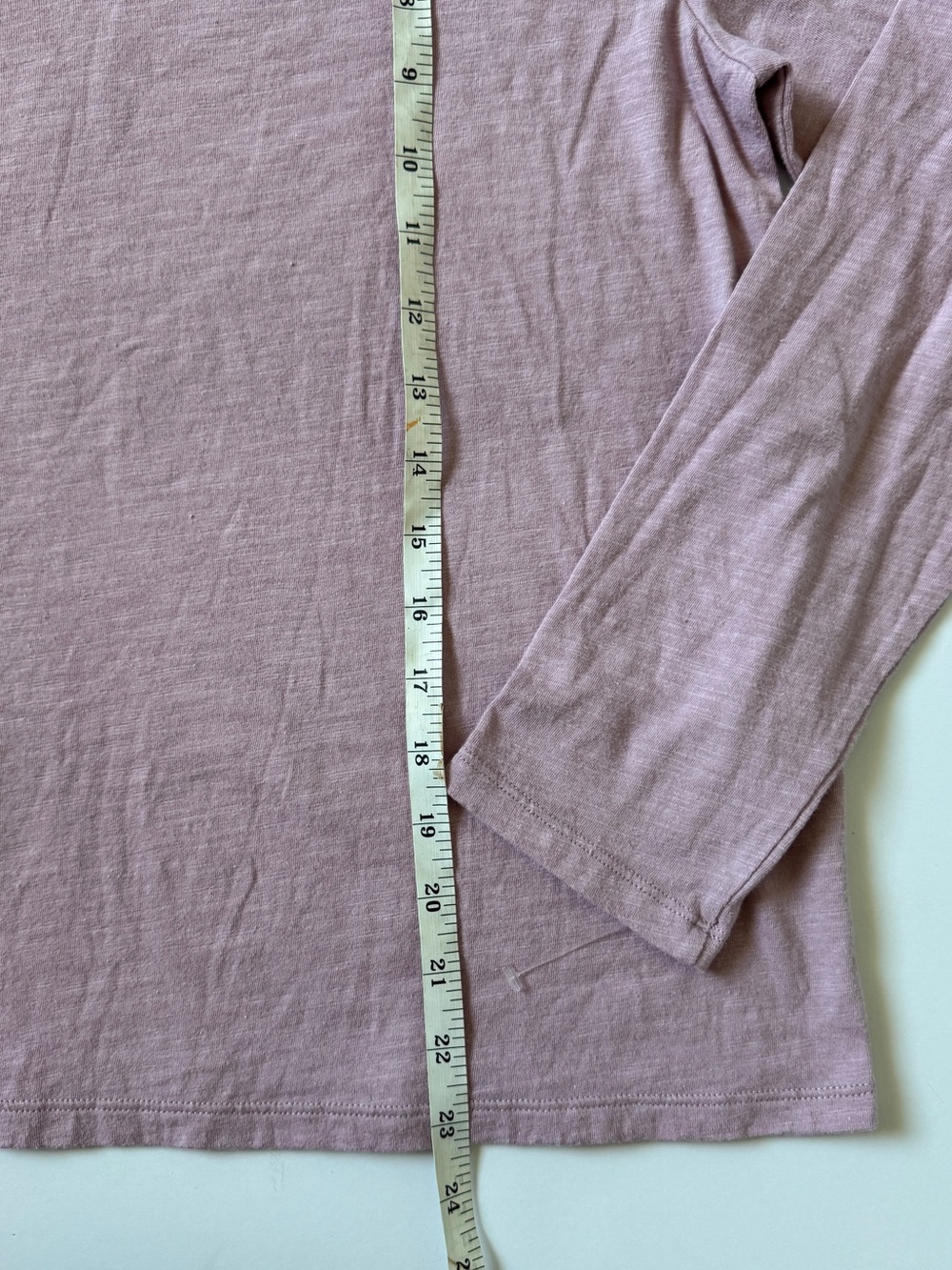 Eileen Fisher Mauve Organic Cotton Slub V-Neck Long-Sleeve Top Size Small NWOT - Picture 5 of 6